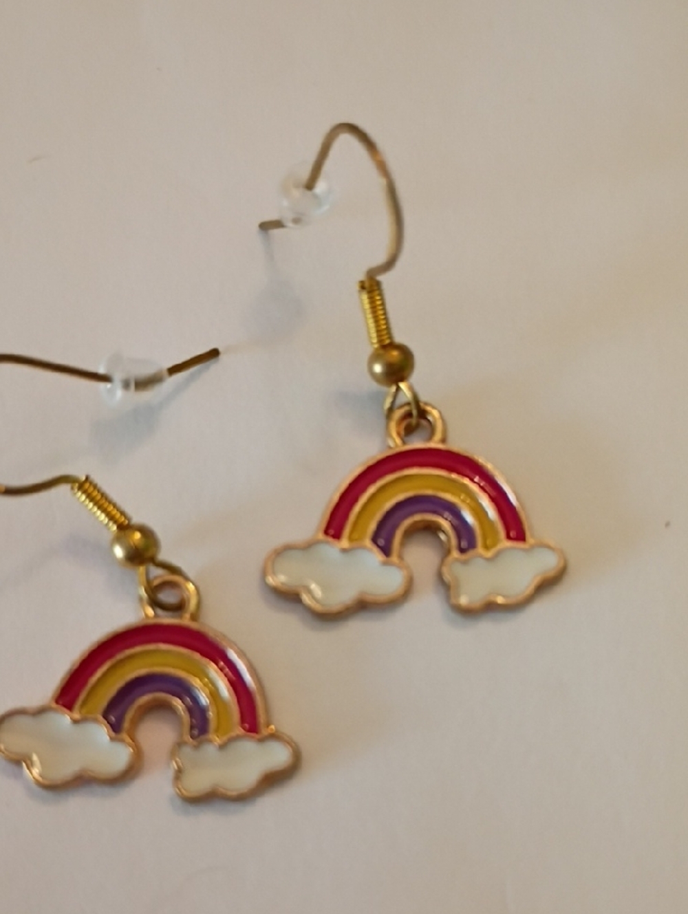 Clearance Rainbow Cloud Dangle Earrings - Pink, Purple, Yellow, White